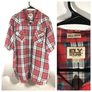 Vintage Red, Black, White Plaid Shirt, Pearl Snaps